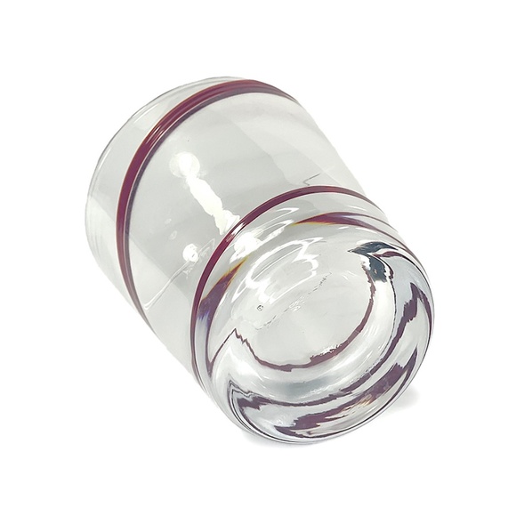 Red Swirl Glass Lowball Glasses - 6 - Picture 5 of 5